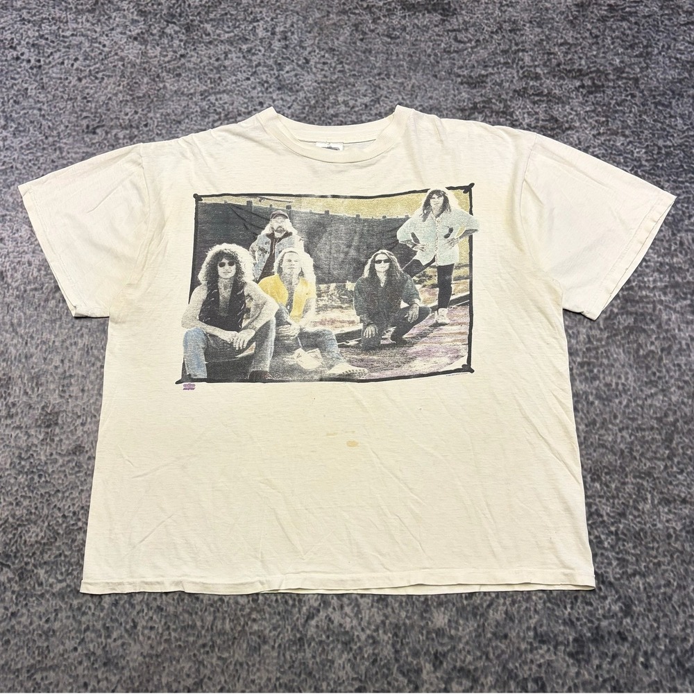 Vintage Reo Speedwagon T Shirt Can't Stop Rockin' Tour 1995 Mens XL White 90s